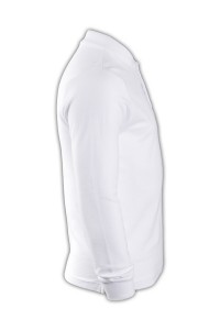 SKLPS001 pure colour plain color white 001 long sleeved en' s Polo shirt 1AD01 offering order online order DIY personal design group team LOGO polo shirts Hong Kong company shirt supplier price back view